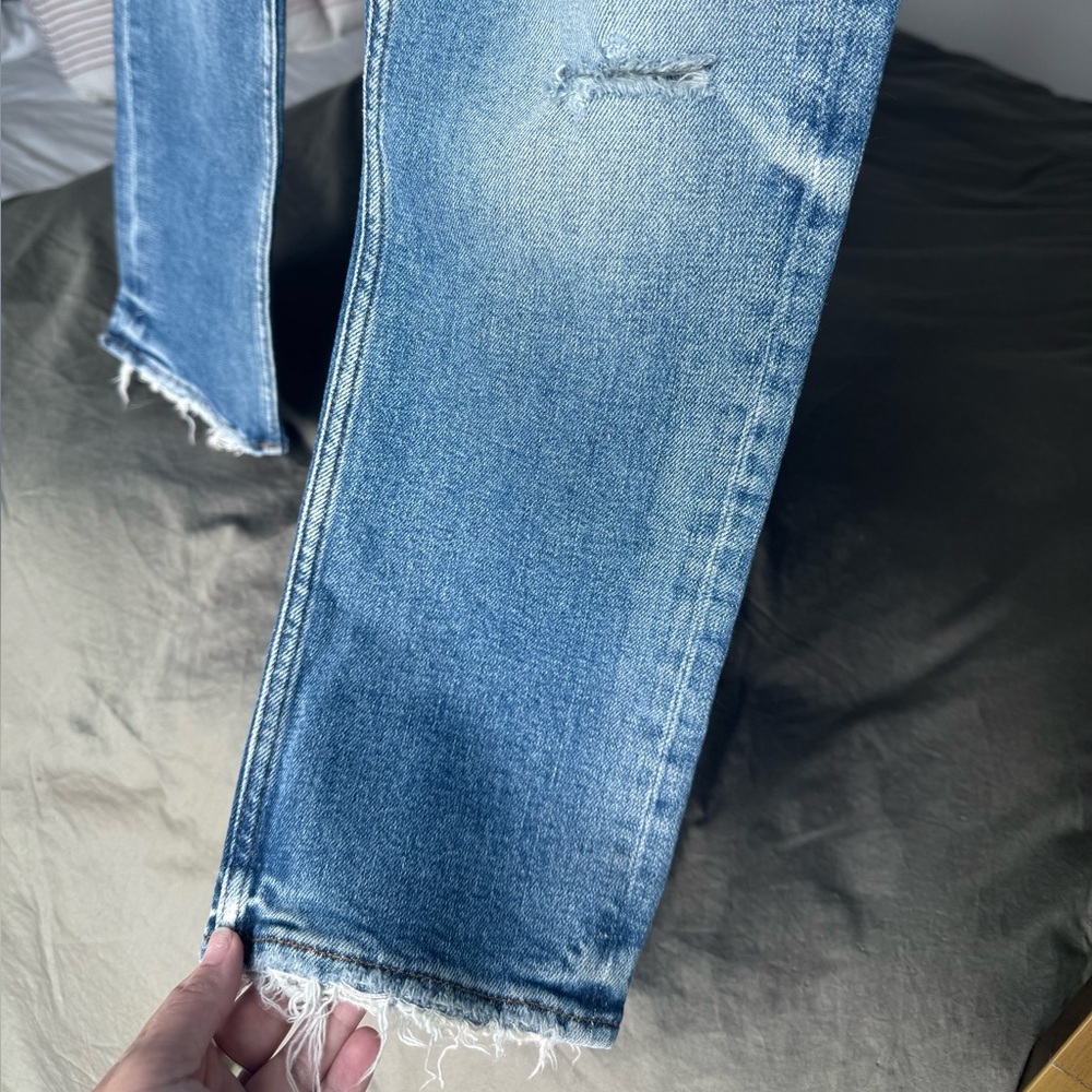 NWOT RE/DONE Stove Pipe Jeans Straight Leg Jeans 90’s High Mid Rise Denim Sz 26 - Picture 2 of 8